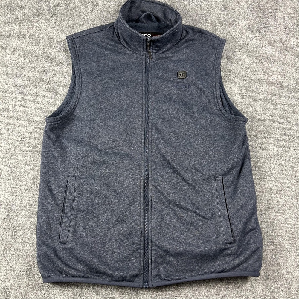 Ororo Heated Vest‎ Mens Large Gray Fleece Full Zip Battery Ready Pockets